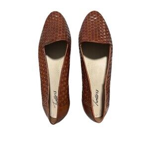 Trotters Liz Woven Leather Loafers Brown Slip On Comfort Flats Women’s 11M
